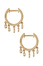 view 3 of 3 Bezel Diamond Dangle Huggies in Gold