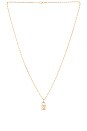 view 1 of 4 Lock Pendant Paperclip Necklace in Gold