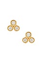 view 1 of 3 PENDIENTES TRIO BEZEL STUD in Gold
