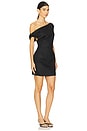 view 2 of 3 Linen Off The Shoulder Mini With Belt in Black