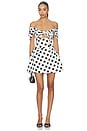 view 1 of 3 ROBE COURTE RIVIERA in White & Black Polka Dot