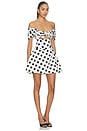 view 2 of 3 ROBE COURTE RIVIERA in White & Black Polka Dot