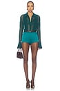 view 6 of 6 Satin Hot Pant in Teal