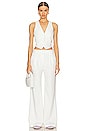 view 4 of 4 Pin Tuck Palazzo Pant in White