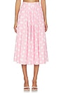 view 1 of 6 Eden Poplin Skirt in Pink & White Polka Dot