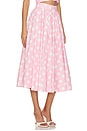 view 2 of 6 Eden Poplin Skirt in Pink & White Polka Dot