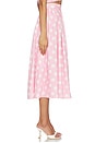 view 3 of 6 Eden Poplin Skirt in Pink & White Polka Dot