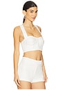 view 2 of 4 Sorrento Linen Halter Bralette in White
