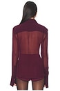 view 3 of 4 Meghan Panelled Silk Blouse in Bordeaux