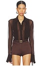 view 1 of 4 BLOUSE EN SOIE MEGHAN in Brown