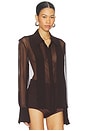 view 2 of 4 BLOUSE EN SOIE MEGHAN in Brown