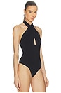 view 3 of 5 Cross Bamboo Bodysuit in Black