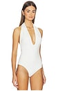 view 3 of 5 Cross Bamboo Bodysuit in White