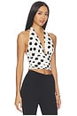 view 2 of 4 CARLO ホルタートップ in White & Black Polka Dot