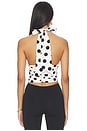 view 3 of 4 CARLO ホルタートップ in White & Black Polka Dot
