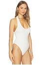 view 3 of 5 Bamboo Halter Bodysuit in White