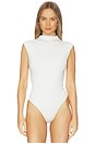 view 2 of 5 Mock Neck Bamboo Bodysuit in White