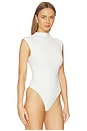 view 3 of 5 Mock Neck Bamboo Bodysuit in White