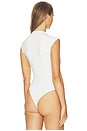 view 4 of 5 Mock Neck Bamboo Bodysuit in White