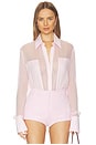 view 2 of 5 Flore Silk Shirt in Blush Pink