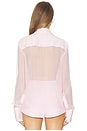 view 4 of 5 Flore Silk Shirt in Blush Pink