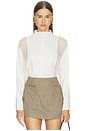 view 1 of 4 Mockneck Silkshirt in White
