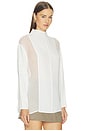 view 2 of 4 Mockneck Silkshirt in White