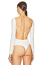 view 4 of 5 Cross Back Bodysuit in White