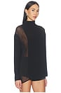 view 2 of 4 Mockneck Silkshirt in Black
