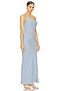 view 2 of 3 Asymmetrical Drape Maxi Dress in Stone Blue