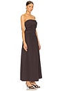 view 2 of 3 Gathered Strapless Tie Back Dress in Chocolate Plum