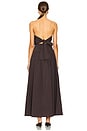 view 3 of 3 Gathered Strapless Tie Back Dress in Chocolate Plum