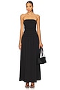 view 1 of 3 Gathered Strapless Tie Back Dress in Black