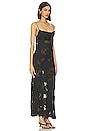 view 2 of 3 ROBE MAXI FLORALE SEMI-TRANSPARENTE in Black