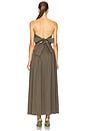 view 3 of 4 Gathered Strapless Tie Back Dress in Khaki