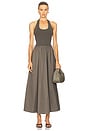 view 1 of 3 Halter Gathered Dress in Khaki