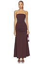 view 1 of 3 Gathered Strapless Longline Dress in Liqueur