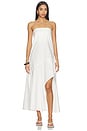 view 1 of 3 Oxford Strapless Asymmetrical Dress in White