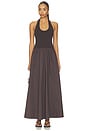 view 2 of 3 Halter Gathered Dress in Chocolate Plum