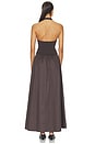 view 3 of 3 Halter Gathered Dress in Chocolate Plum