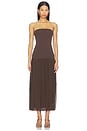 view 1 of 3 ROBE MI-LONGUE STRAPLESS in Cedar