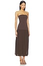 view 2 of 3 ROBE MI-LONGUE STRAPLESS in Cedar