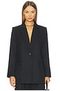 view 1 of 6 BLAZER COM FENDA NAS COSTAS in Black Pinstripe