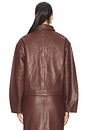view 3 of 4 Leather Cocoon Jacket in Rum