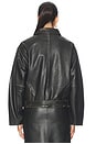 view 3 of 4 КУРТКА ИЗ ШЛИФОВАННОЙ КОЖИ С ПОЯСОМ in Black
