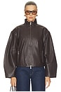 view 2 of 5 Cocoon Zip Leather Jacket in Chocolate