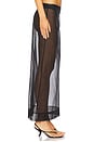 view 3 of 6 Sheer Leather Trim Skirt in Black