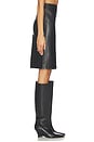 view 3 of 6 Brushed Leather Column Skirt in Black