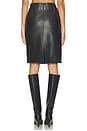 view 4 of 6 Brushed Leather Column Skirt in Black