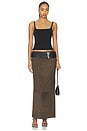 view 5 of 6 FALDA DE COLUMNA DE ANTE in Khaki